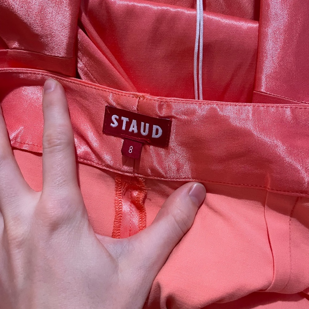 Shiny orange pantsuit STAUD - Picture 2 of 4